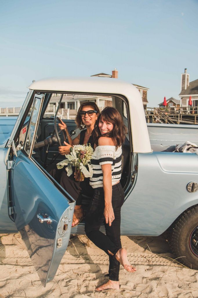 Seri and Laura in scout truck